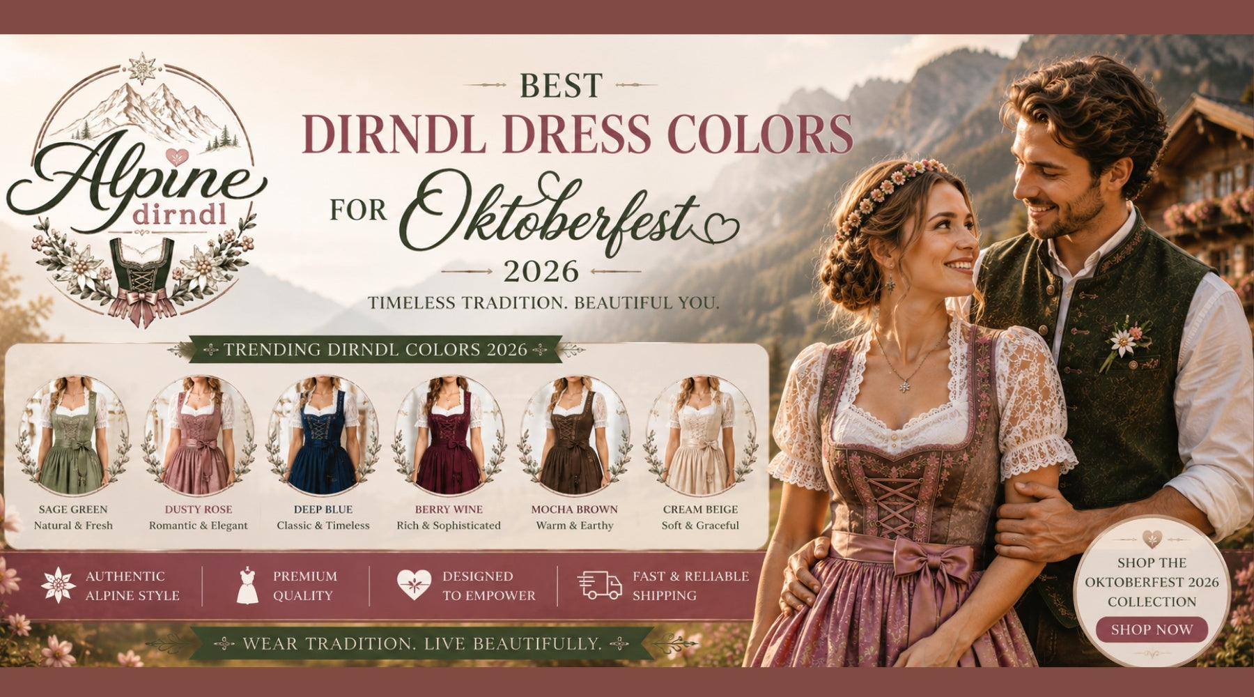 Best Dirndl Dress Colors for Oktoberfest 2026 – Alpine Dirndl Guide