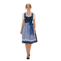 Dirndl Dress Black Cotton Blue Gingham