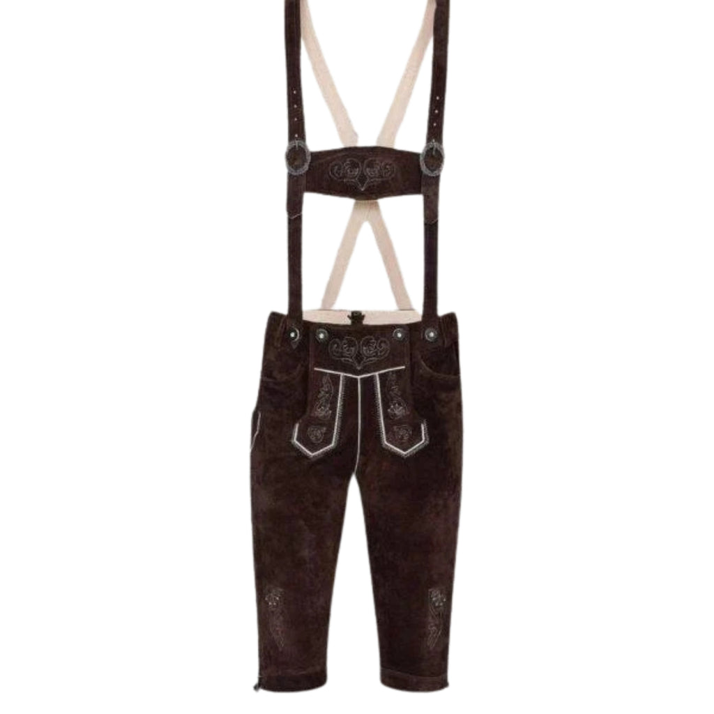 Brown Leather Lederhosen | Men's Kniebundhose Pants