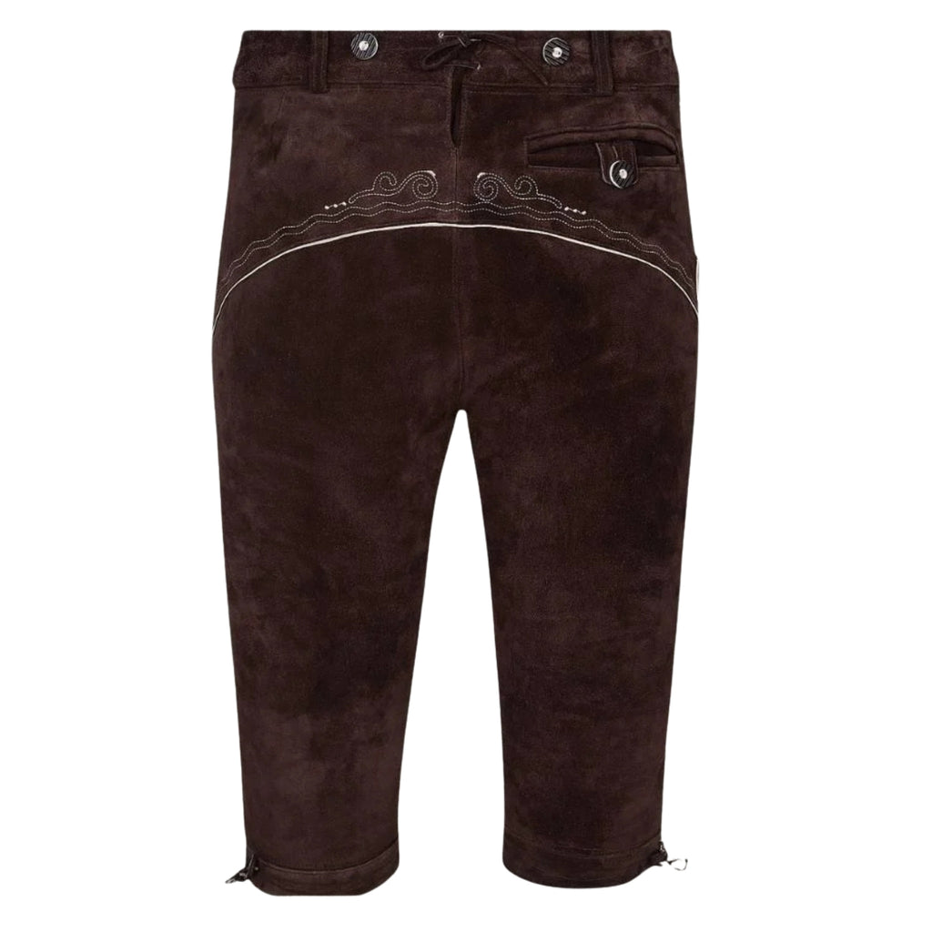 Brown Leather Lederhosen | Men's Kniebundhose Pants