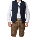 Brown Short Lederhosen | Blue Floral Embroidery Belt