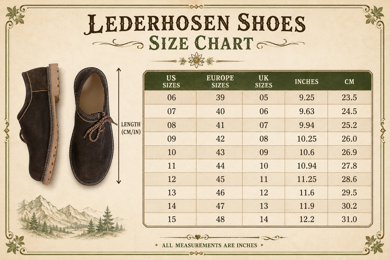 Lederhosen Shoes Chestnut Brown Lace-Up