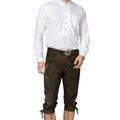 Dark Moss Bundhosen | Knee-Length Leather Breeches | Alpine Dirndl