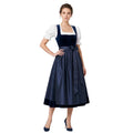 Navy Blue Velvet Dirndl – Oktoberfest Midi Dress