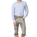 Grey Leather Lederhosen | Men's Kniebundhosen Pants