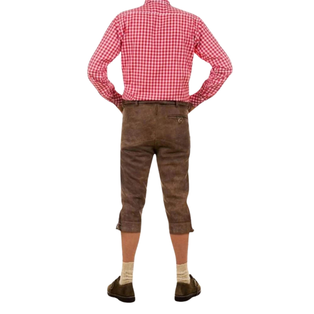 Heritage Brown Bundhosen | Knee-Length Lederhosen | Alpine Dirndl