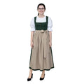Dirndl Dress Green Cotton Beige Apron