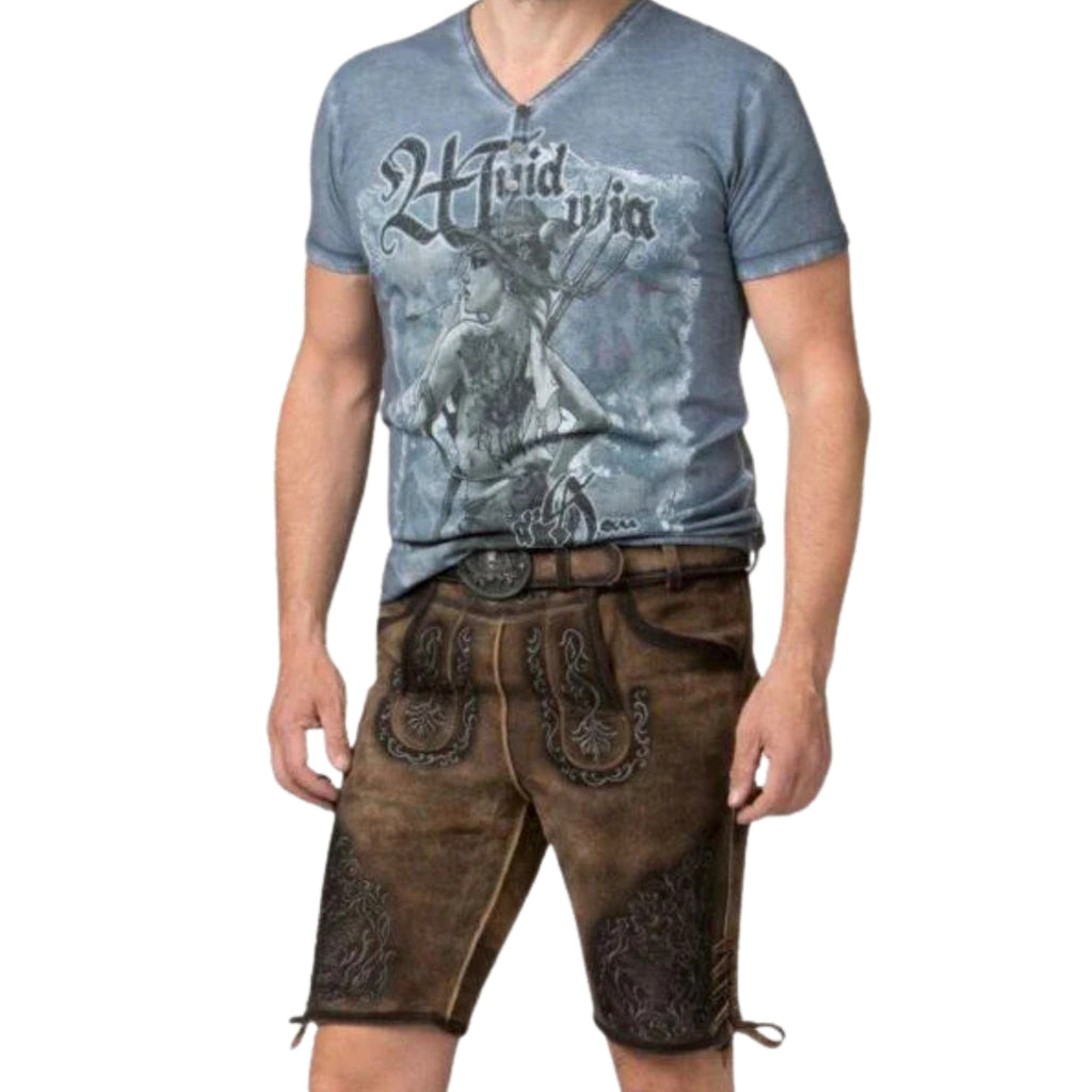 Men's Bavarian Lederhosen Shorts | Authentic Leather