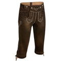 Men's Dark Brown Embroidered Lederhosen | Oktoberfest