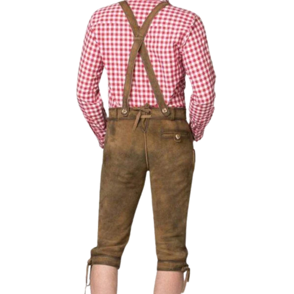 Men's Embroidered Lederhosen with Suspenders | Oktoberfest