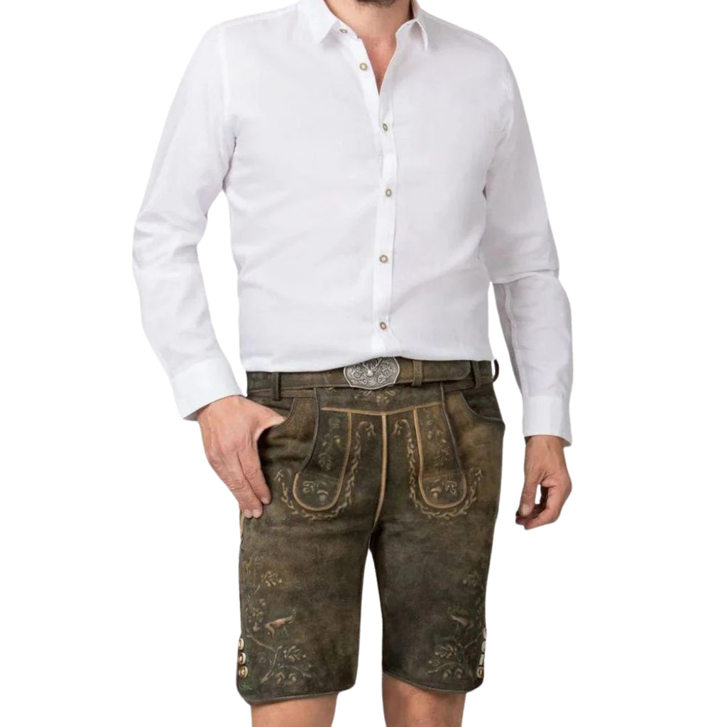 Men's Genuine Leather Lederhosen | Bavarian Shorts