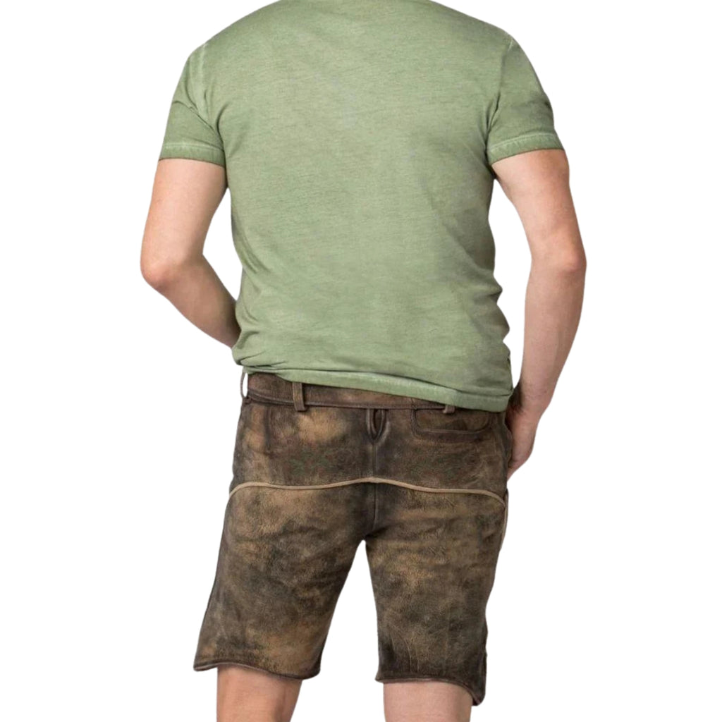 Vintage Brown Short Lederhosen | Men's Bavarian Suede