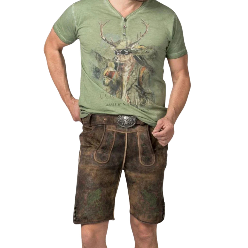Vintage Brown Short Lederhosen | Men's Bavarian Suede