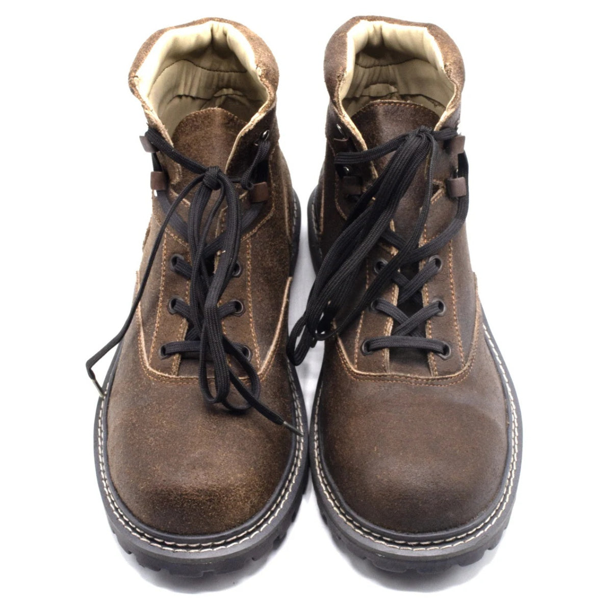 Lederhosen Boots Brown Suede Lace-Up