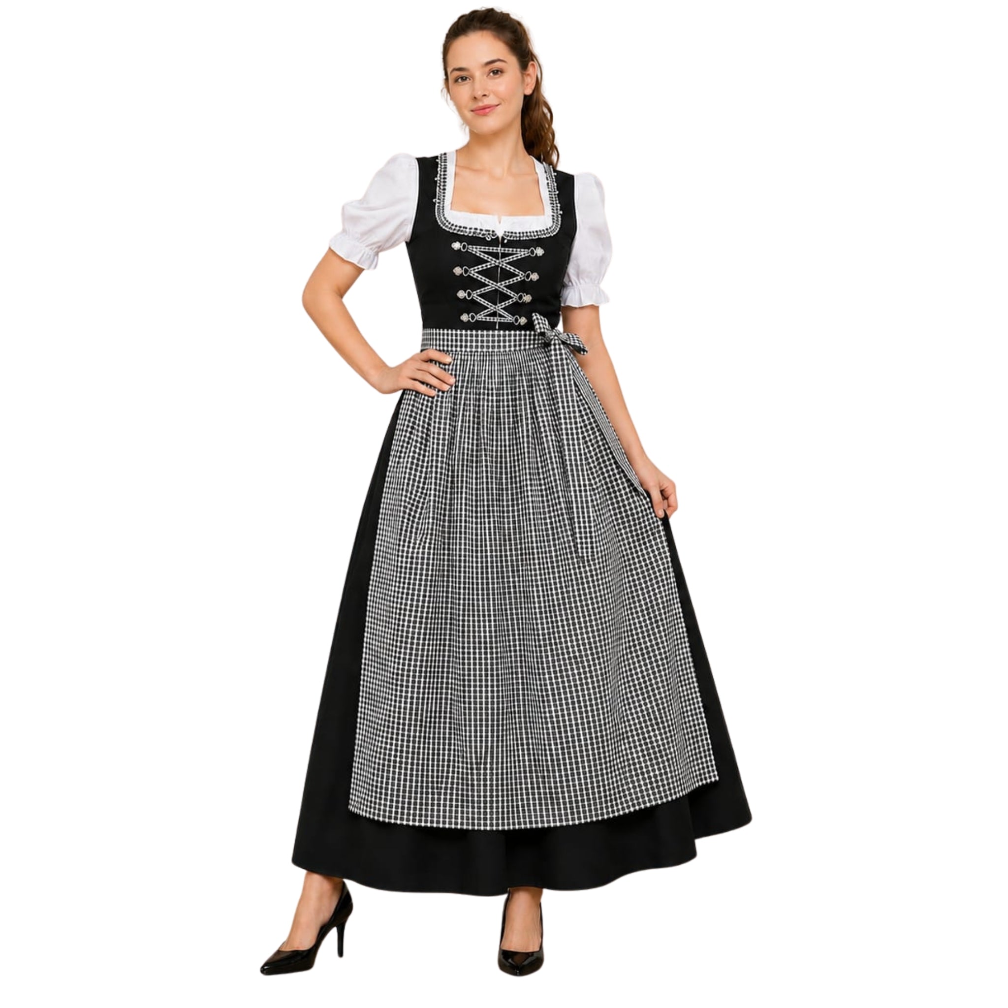 Plus Size Maxi Dirndl Dress | Oktoberfest 3-Piece, 4 Colors