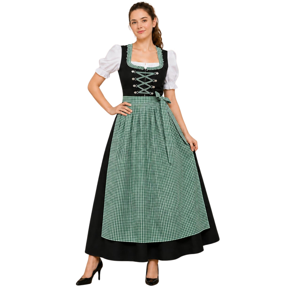 Plus Size Maxi Dirndl Dress | Oktoberfest 3-Piece, 4 Colors