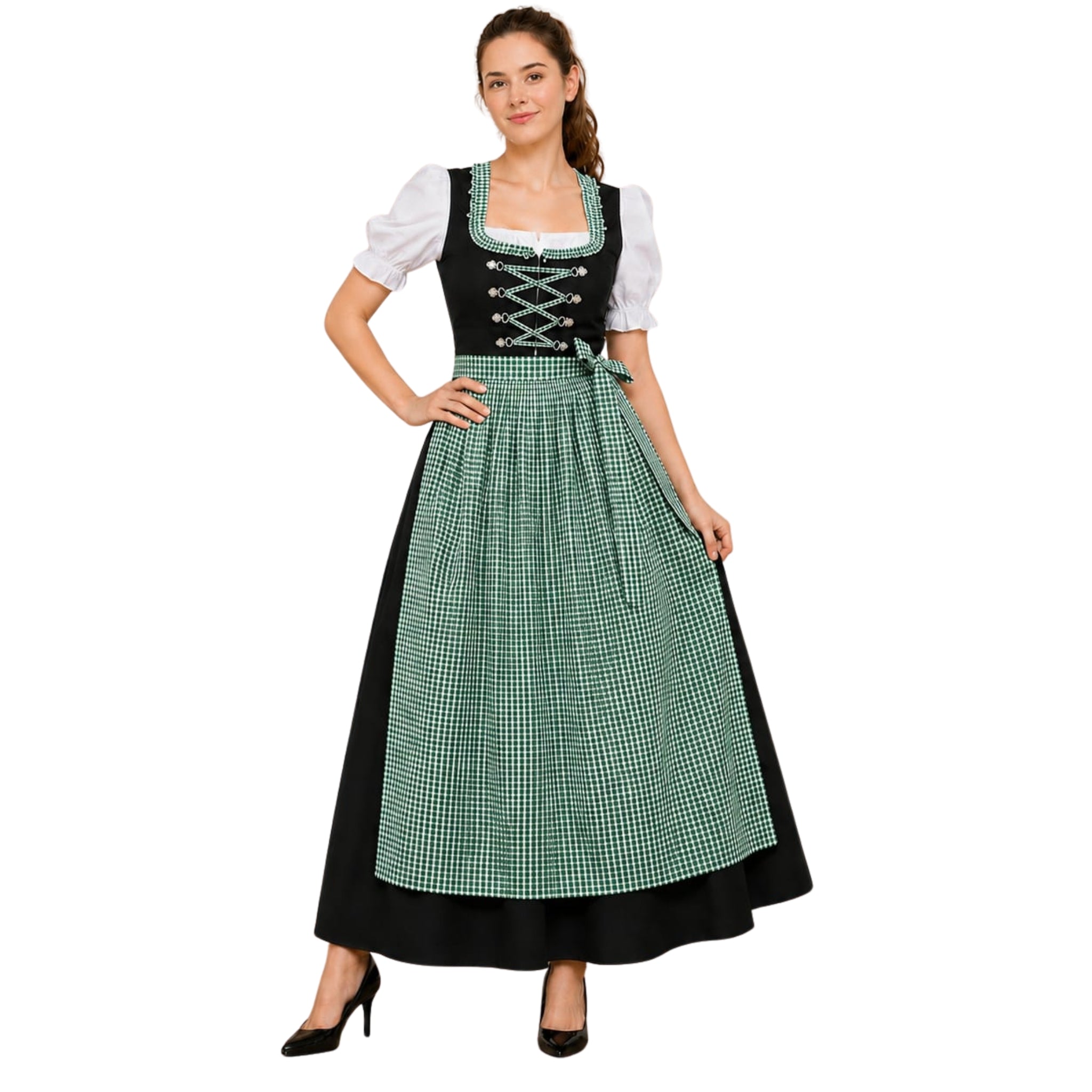 Plus Size Maxi Dirndl Dress | Oktoberfest 3-Piece, 4 Colors