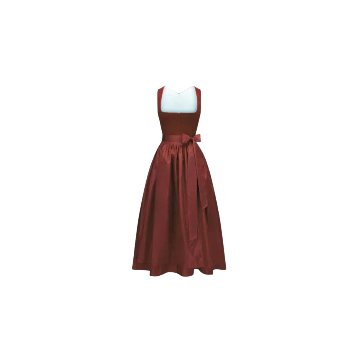 Dirndl Dress Rust Red Velvet Sleeveless