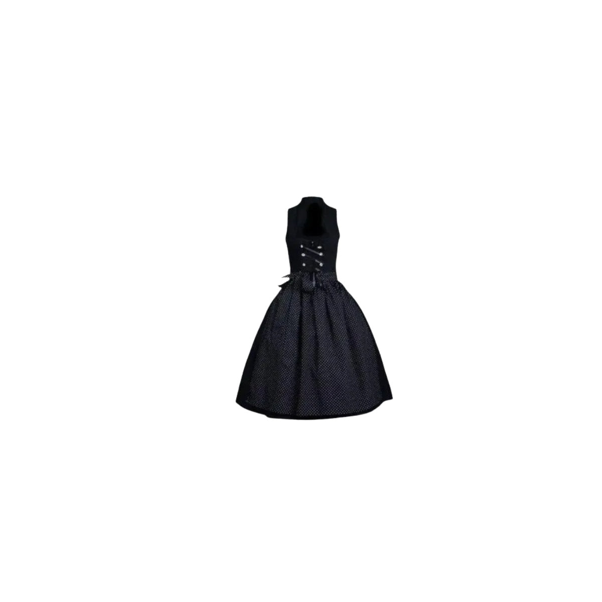 Dirndl Dress Black Corset Polka Dot