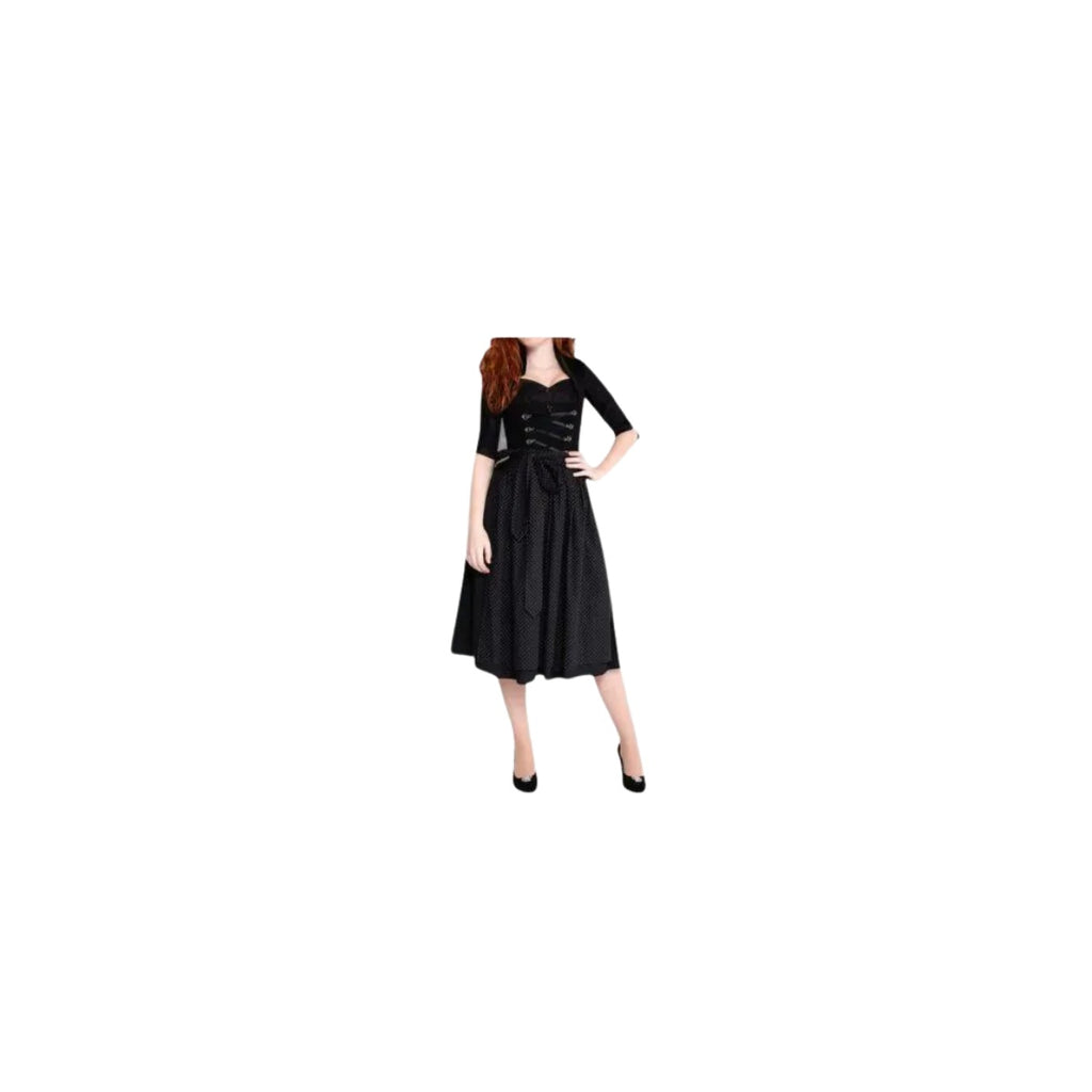 Dirndl Dress Black Corset Polka Dot