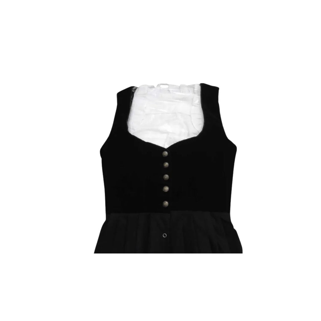 Dirndl Dress Black Velvet Detachable Sleeves