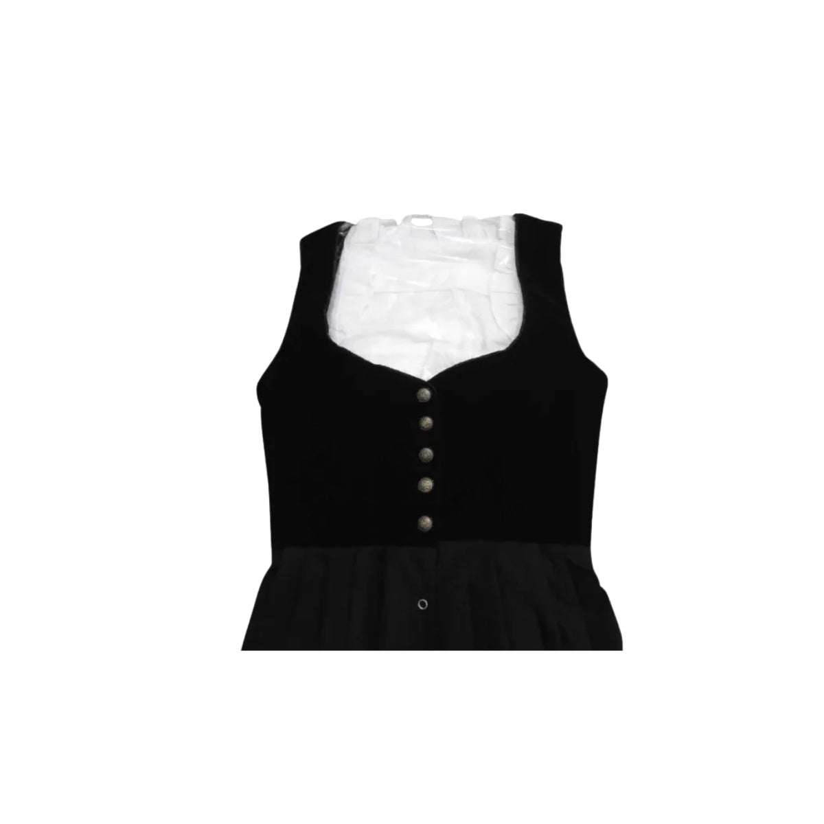 Dirndl Dress Black Velvet Detachable Sleeves