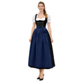 Women's German Style 3Pcs Long Dirndl Dress Set – Black & Blue