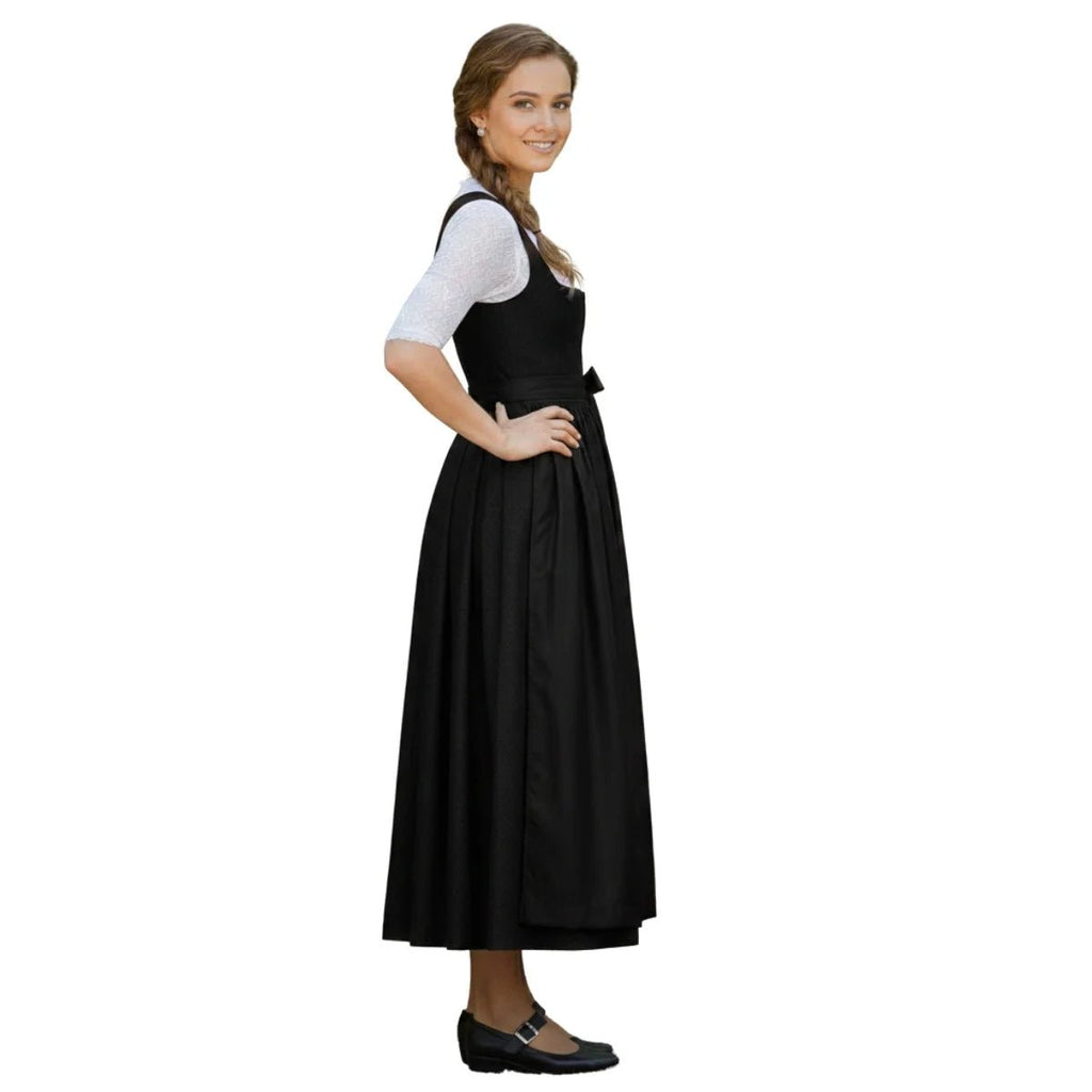 Black Cotton Dirndl Maxi – Authentic Bavarian Tracht 2026 - Alpine Dirndl
