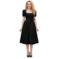 Black Cotton Dirndl – Oktoberfest Midi Austrian Dress - Alpine Dirndl