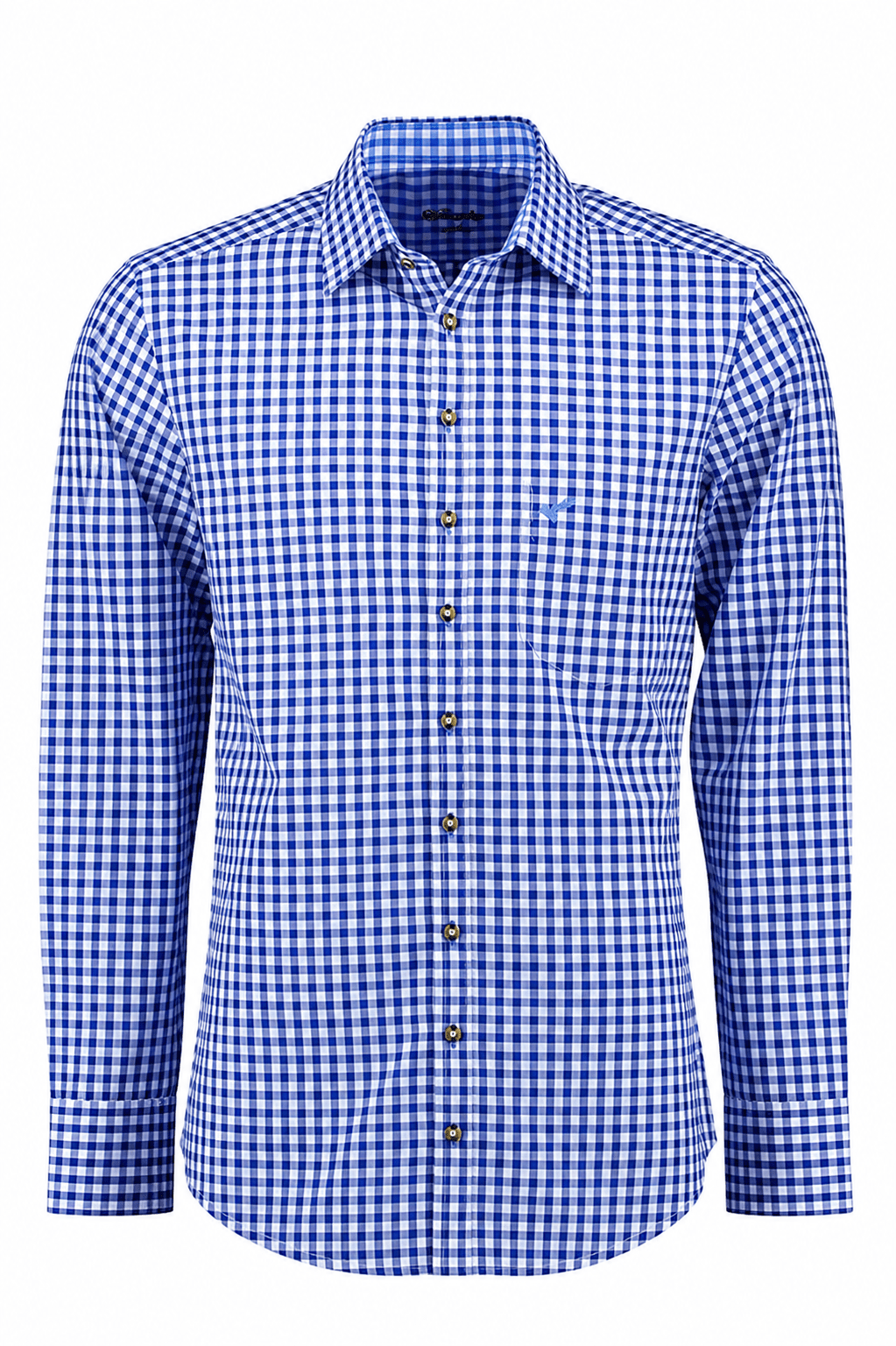 Blue Check Lederhosen Shirt for Men Bavarian - Alpine Dirndl