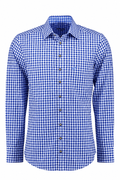 Blue Check Lederhosen Shirt for Men Bavarian - Alpine Dirndl