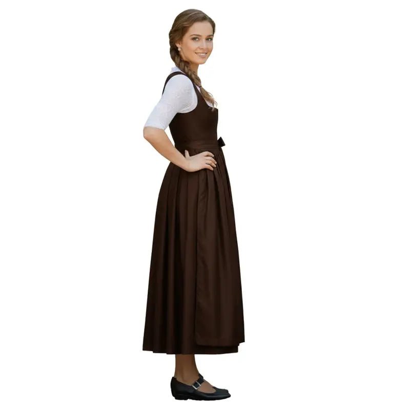 Brown Cotton Dirndl Maxi – Authentic Bavarian Tracht 2026 - Alpine Dirndl