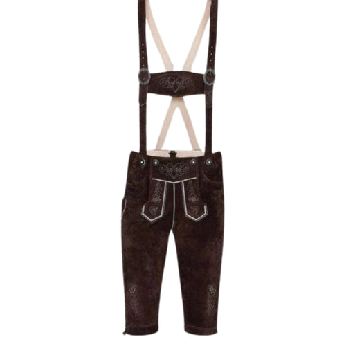 Brown Leather Lederhosen | Men's Kniebundhose Pants - Alpine Dirndl