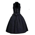 Dirndl Dress Black Corset Polka Dot - Alpine Dirndl