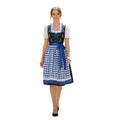 Dirndl Dress Black Cotton Blue Gingham - Alpine Dirndl