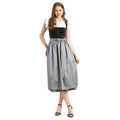 Dirndl Dress Black Velvet Grey Skirt - Alpine Dirndl