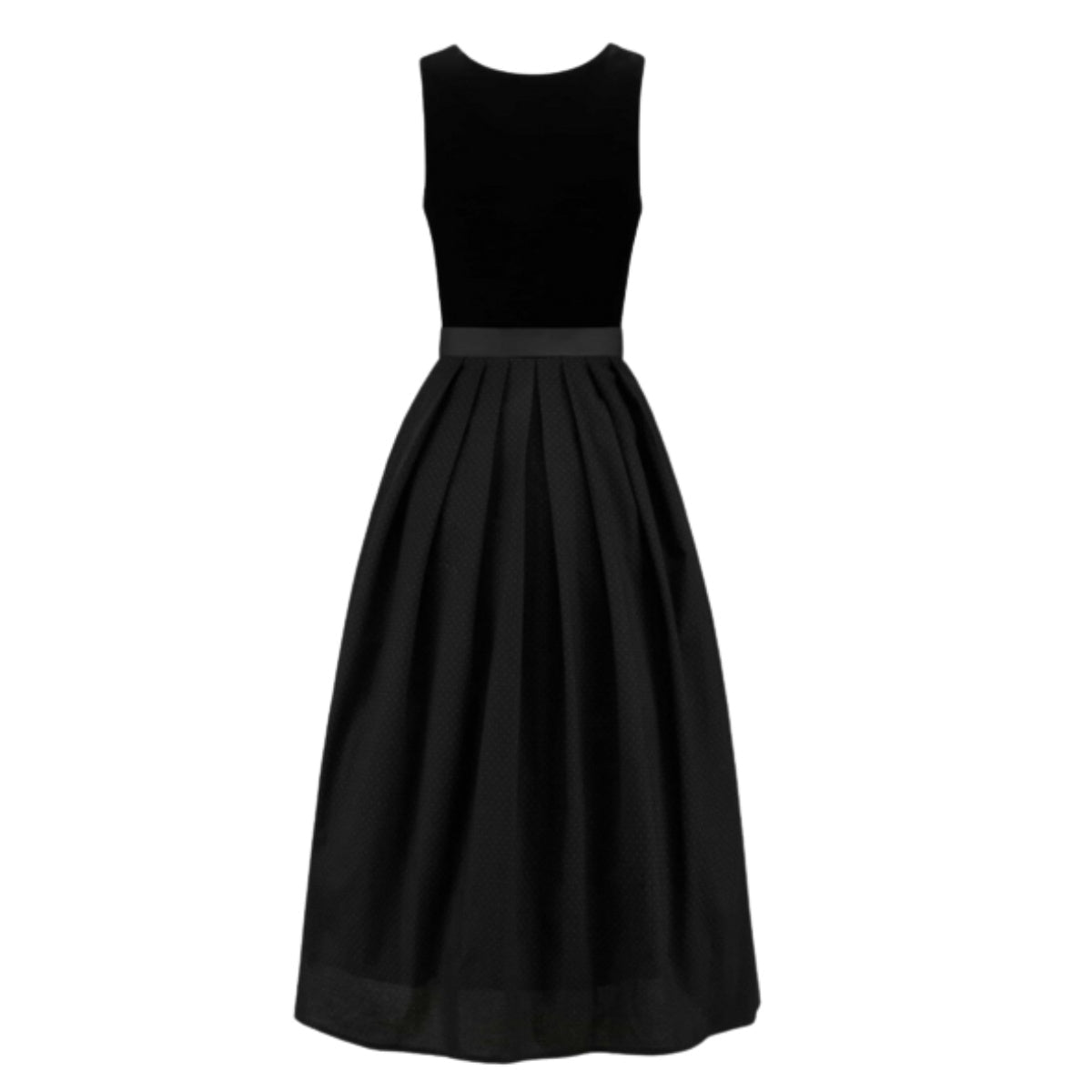 Dirndl Dress Black Velvet Sweetheart Sleeveless - Alpine Dirndl