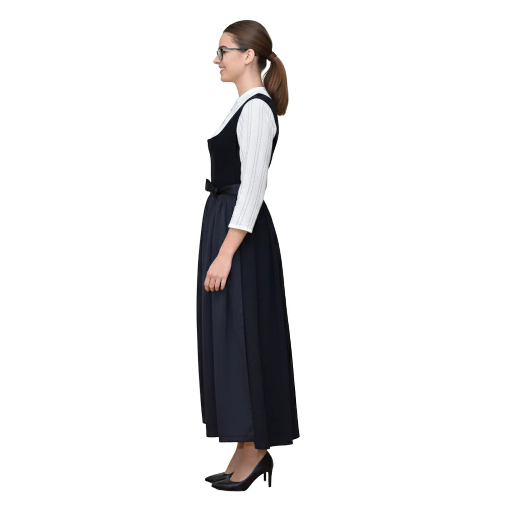 Dirndl Dress Black Wool Winter Long - Alpine Dirndl