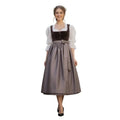 Dirndl Dress Brown Velvet Taupe Skirt - Alpine Dirndl
