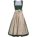 Dirndl Dress Forest Green Beige Apron - Alpine Dirndl