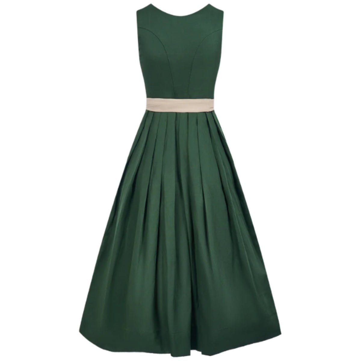 Dirndl Dress Forest Green Beige Apron - Alpine Dirndl