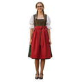 Dirndl Dress Green Polka Dot Red Apron - Alpine Dirndl