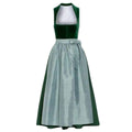 Dirndl Dress Green Velvet Gingham Apron - Alpine Dirndl