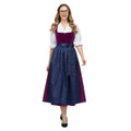 Dirndl Dress Magenta Velvet Navy Apron - Alpine Dirndl