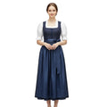 Dirndl Dress Navy Blue Cotton Satin Apron - Alpine Dirndl