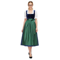 Dirndl Dress Navy Velvet Green Apron - Alpine Dirndl