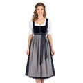 Dirndl Dress Navy Velvet Grey Apron Authentic - Alpine Dirndl