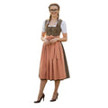 Dirndl Dress Olive Brown Peach Apron Authentic - Alpine Dirndl