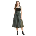 Dirndl Dress Olive Green Velvet Black Bodice - Alpine Dirndl