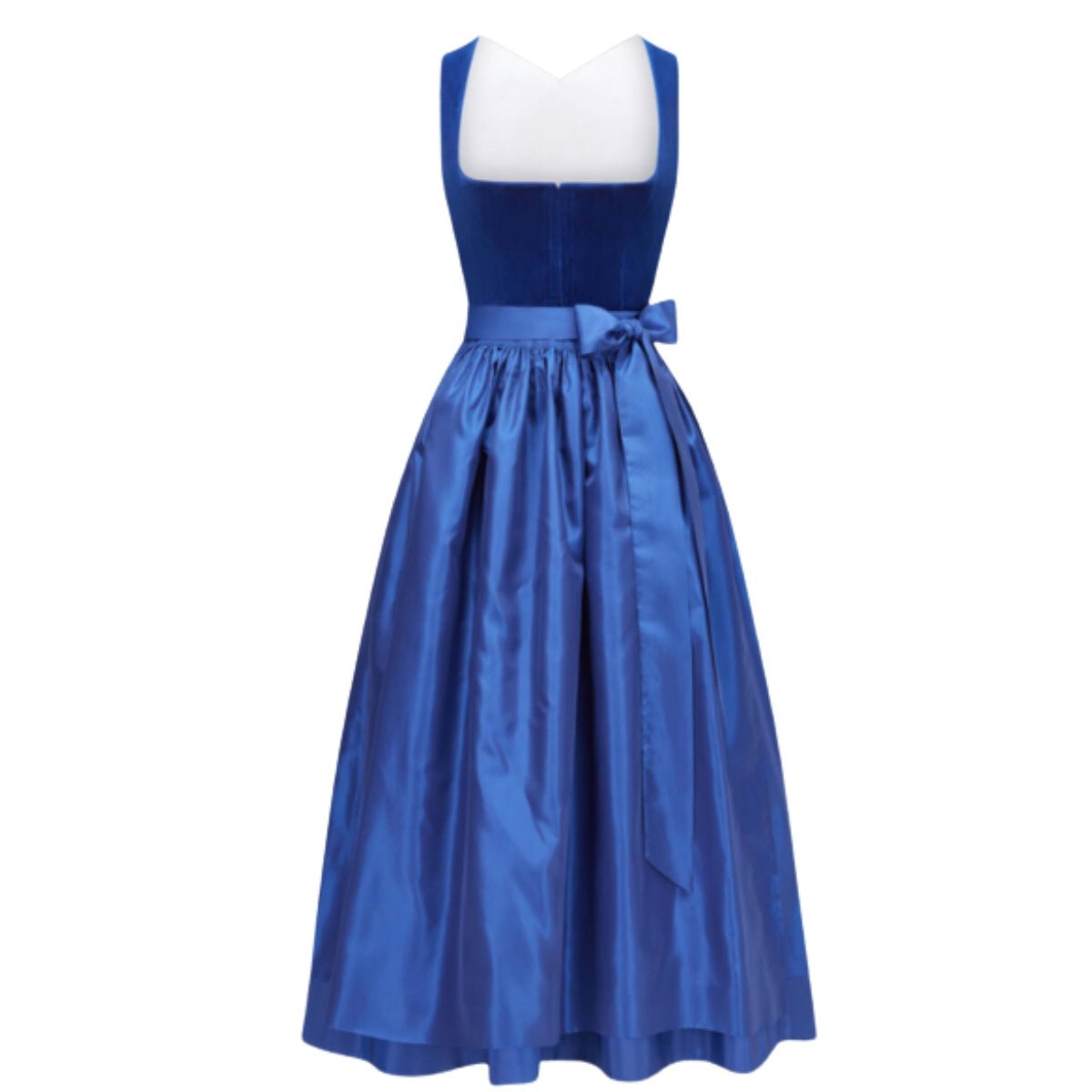 Dirndl Dress Royal Blue Velvet Sweetheart Sleeveless - Alpine Dirndl